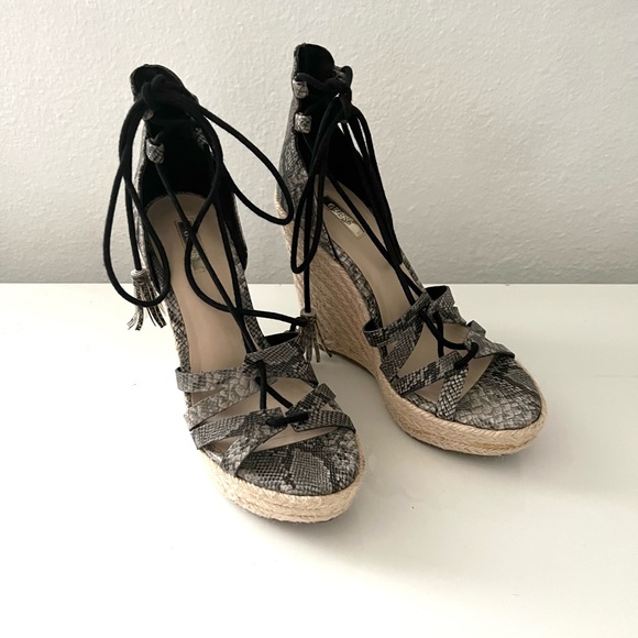 GUES ESPADRILLE WEDGES SANDALS - Picture 3 of 6